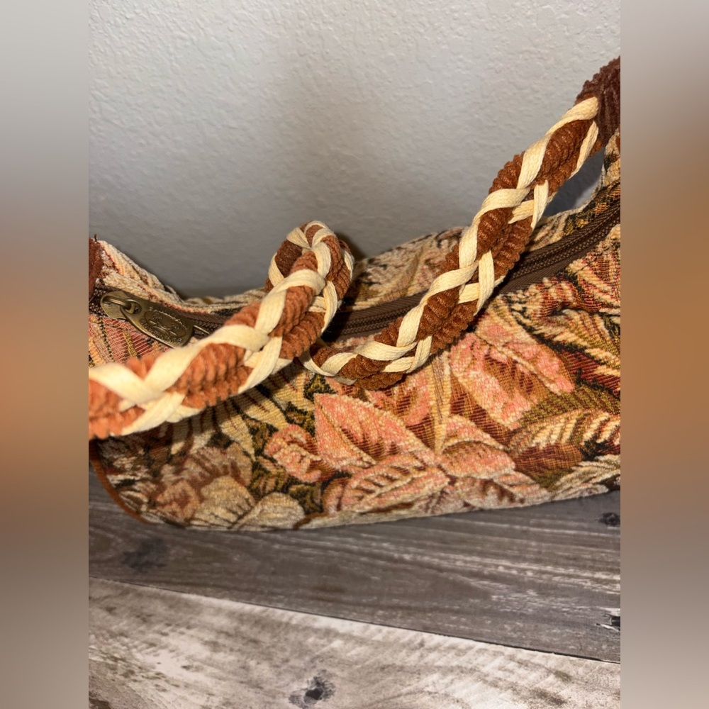 Tropical Leaf Pattern Shoulder Bag - image 7